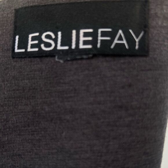 Leslie Fay Pearl Embellished Gray Winter Sheath Dress Size 16 - Picture 9 of 10